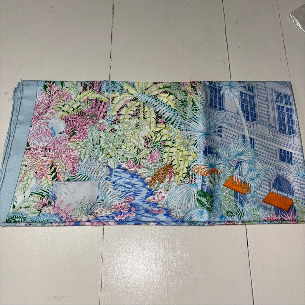 Tropical Print Scarf 100% Silk